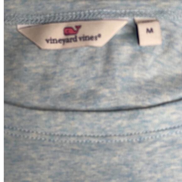 Vineyard Vines Heathered Blue Boatneck Simple Tee Size Medium - Picture 7 of 8